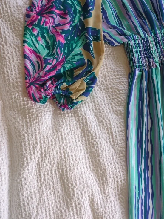 Lilly Pulitzer Alisha Midi Dress Shake Your Palm Palms 🌴 SIze S - Picture 7 of 8